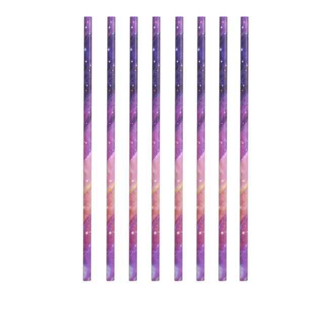Eco-Friendly Galaxy Paper Straws - Biodegradable & Compostable Drinking Straws for Parties, Restaurants, and Home Use