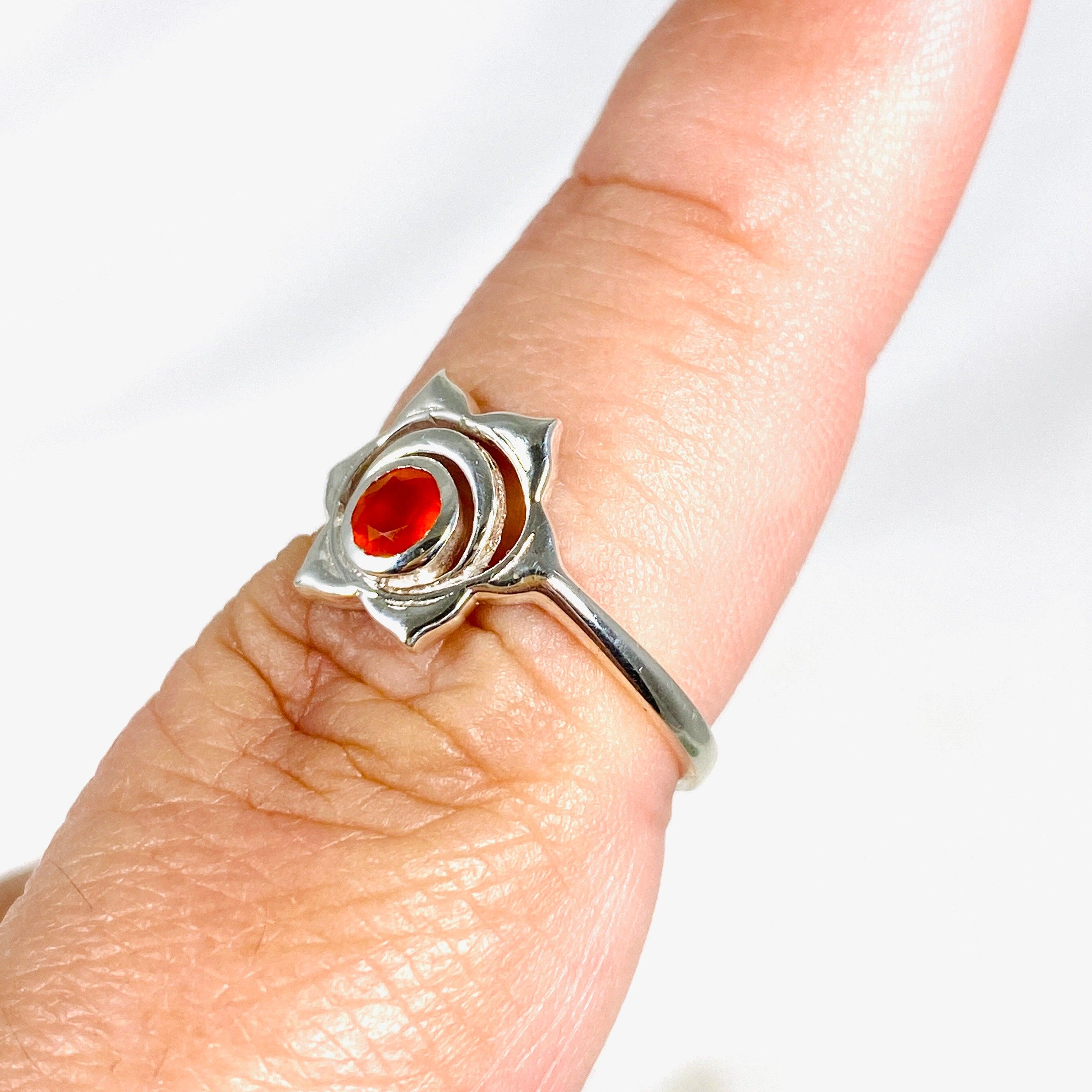 Sacral Chakra Ring with Carnelian Stone - Healing Crystal Jewelry for Energy Balance & Emotional Wellness - Perfect for Meditation, Yoga & Spiritual Practices