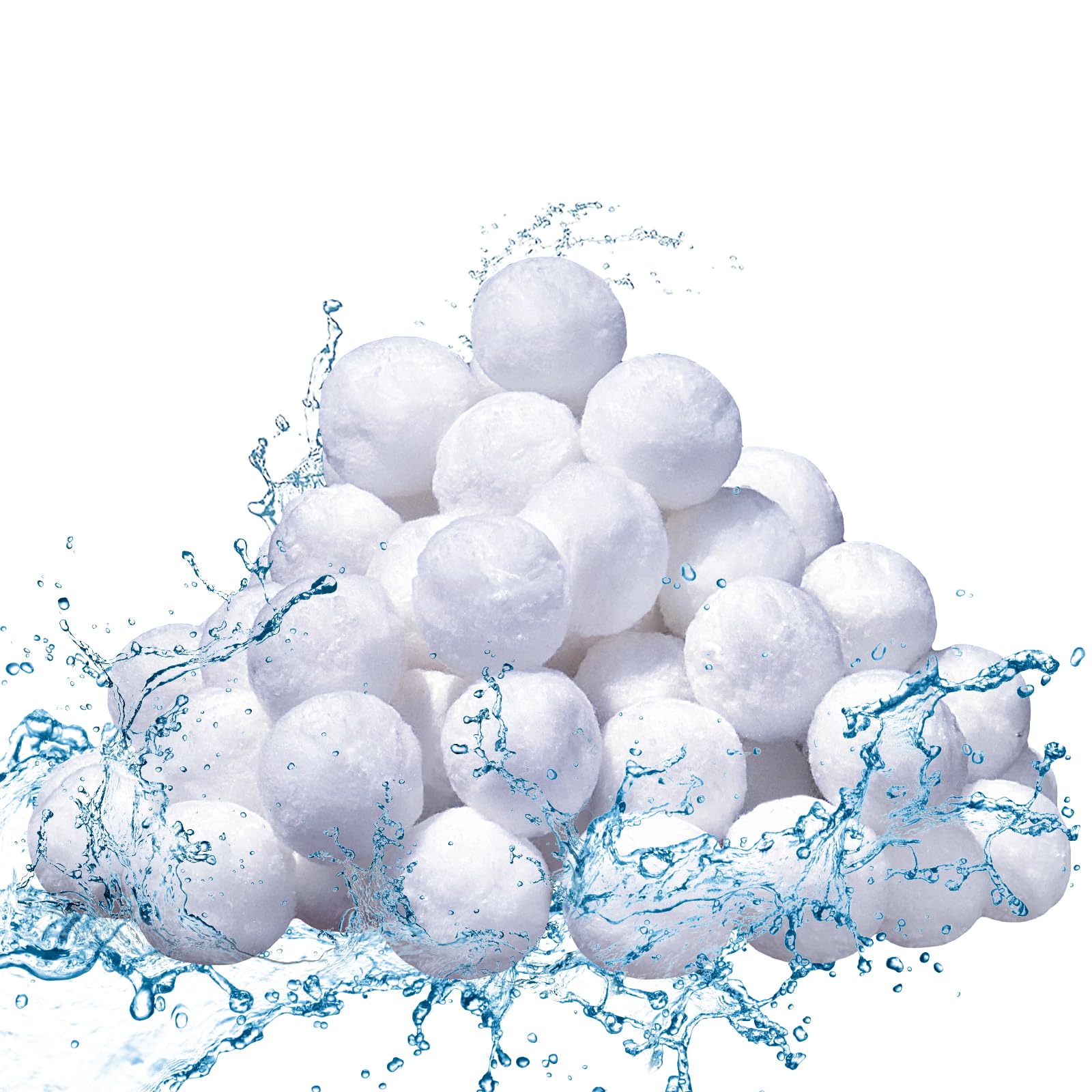 Pool Filter Balls 1.5lbs - Reusable Eco-Friendly Fiber Filter Media for Swimming Pools, Spas, Hot Tubs, Aquariums & Fish Tank Sand Filters - Includes Wash Bag (1.5 Pounds)