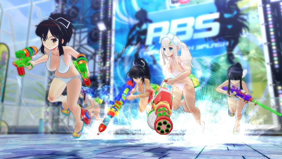 Senran Kagura: PEACH BEACH SPLASH Nyuu Nyuu DX Pack for PS4 - Includes Early Bird Bonus Cleaning Maid Splash Set with Illustrated Code Card | Anime Beach Volleyball Game for Fans | Perfect for Gaming Nights & Anime Collections