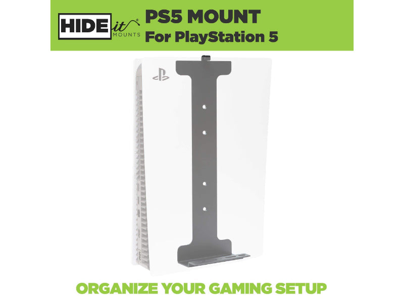 SECONDS HIDEit PS5 Wall Mount Bracket - Compatible with PlayStation 5 & PS5 Digital Edition - Space Saving Vertical or Horizontal Mount for Gaming Room Setup