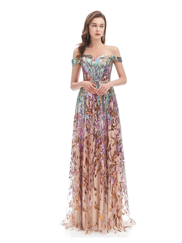 Elegant Off-Shoulder A-Line Strapless Long Prom Dress for Women - Perfect for Homecoming, Ballroom Dance & Formal Events | Style 12784
