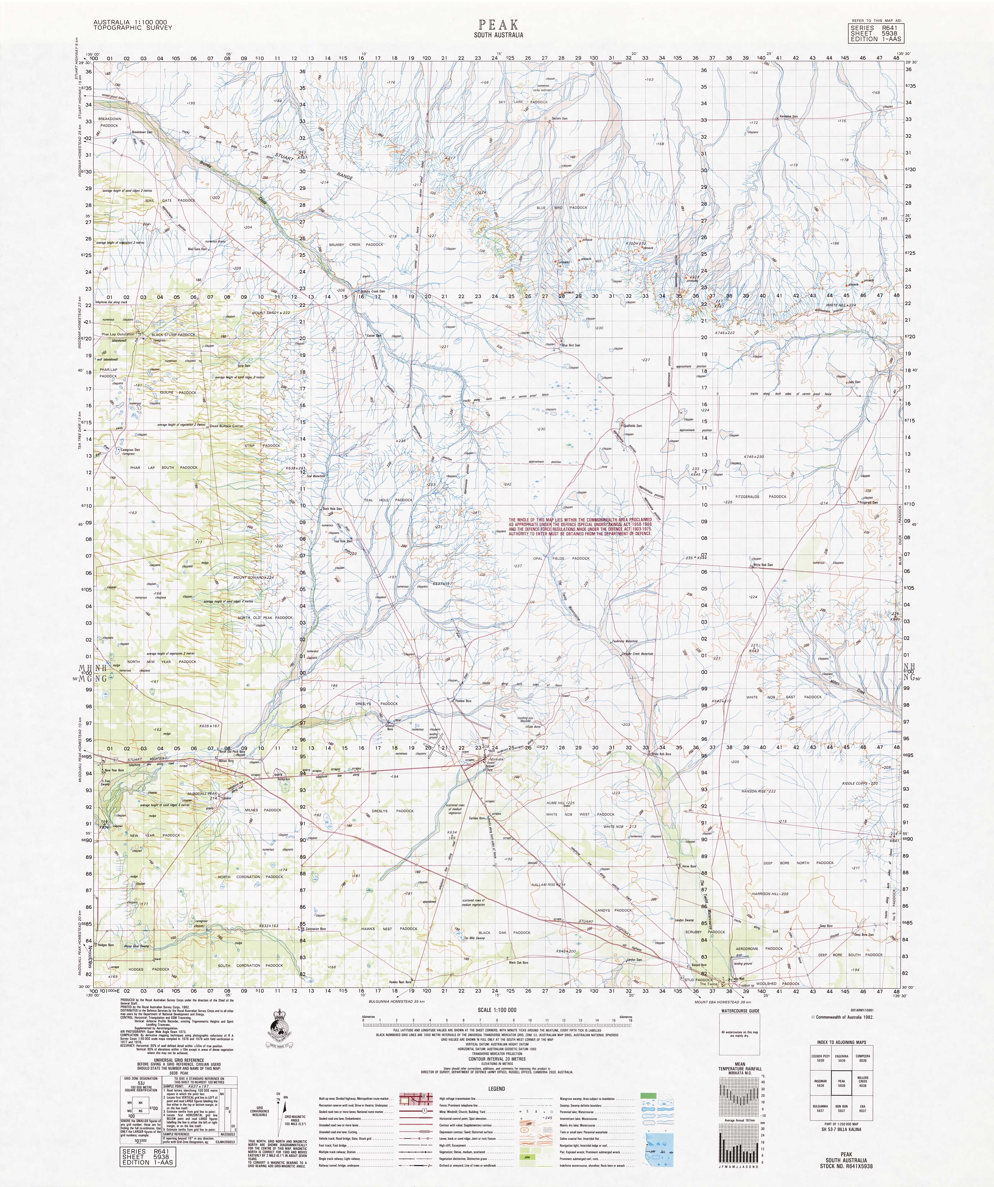 Peak 5938 1:100,000 Scale Topographic Map - Hiking, Camping & Outdoor Adventure Navigation