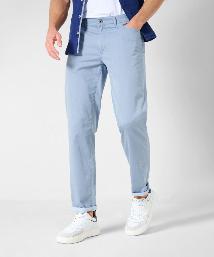 BRAX Men's Dusty Blue Solid 5-Pocket Cooper Jeans - Comfortable Slim Fit Denim Pants for Casual Wear & Everyday Style