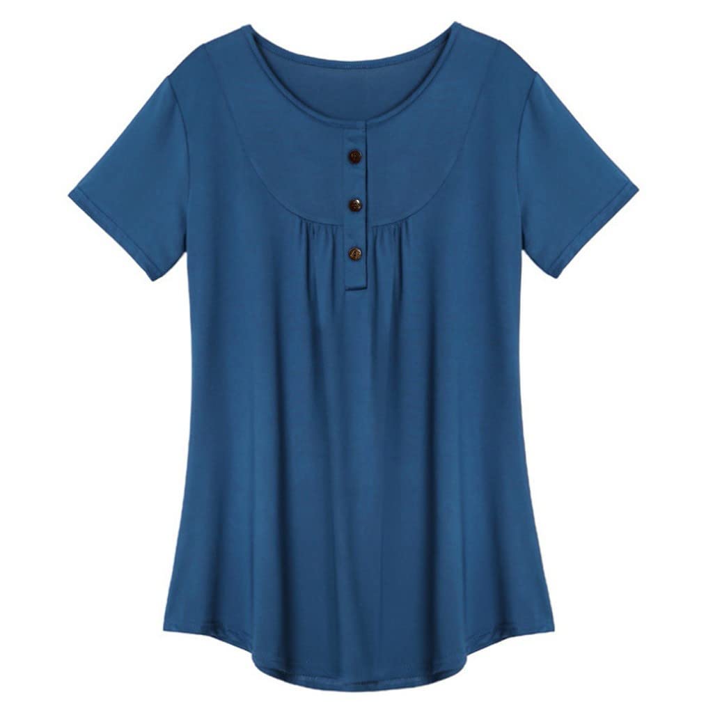 Women's Casual Short Sleeve Blouse - Summer Loose Fit Tunic Top in Plus Size S/M/L/XL - Elegant Dressy T-Shirt for Work, Date Night & Weekend Outings