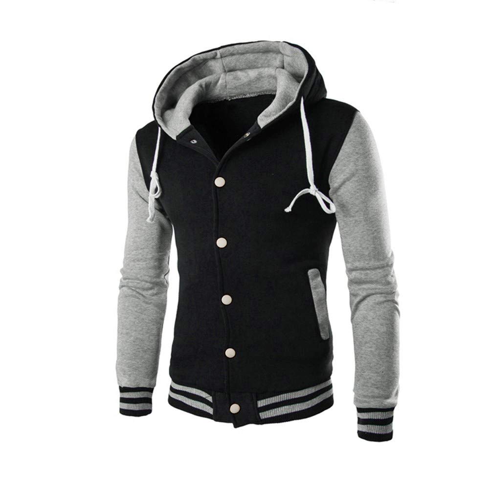 Men's Spring & Winter Hooded Jacket - Slim Fit Warm Sweatshirt Coat for Outdoor Activities, Hiking, and Casual Wear