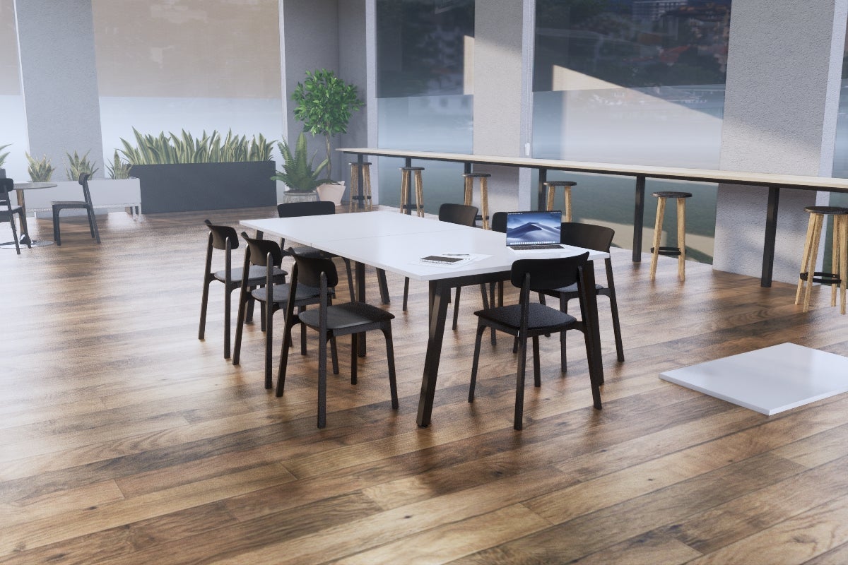 Modern Quadro A Legs Boardroom Conference Table - 2400L x 1200W - Premium Office Furniture for Executive Meetings & Professional Workspaces