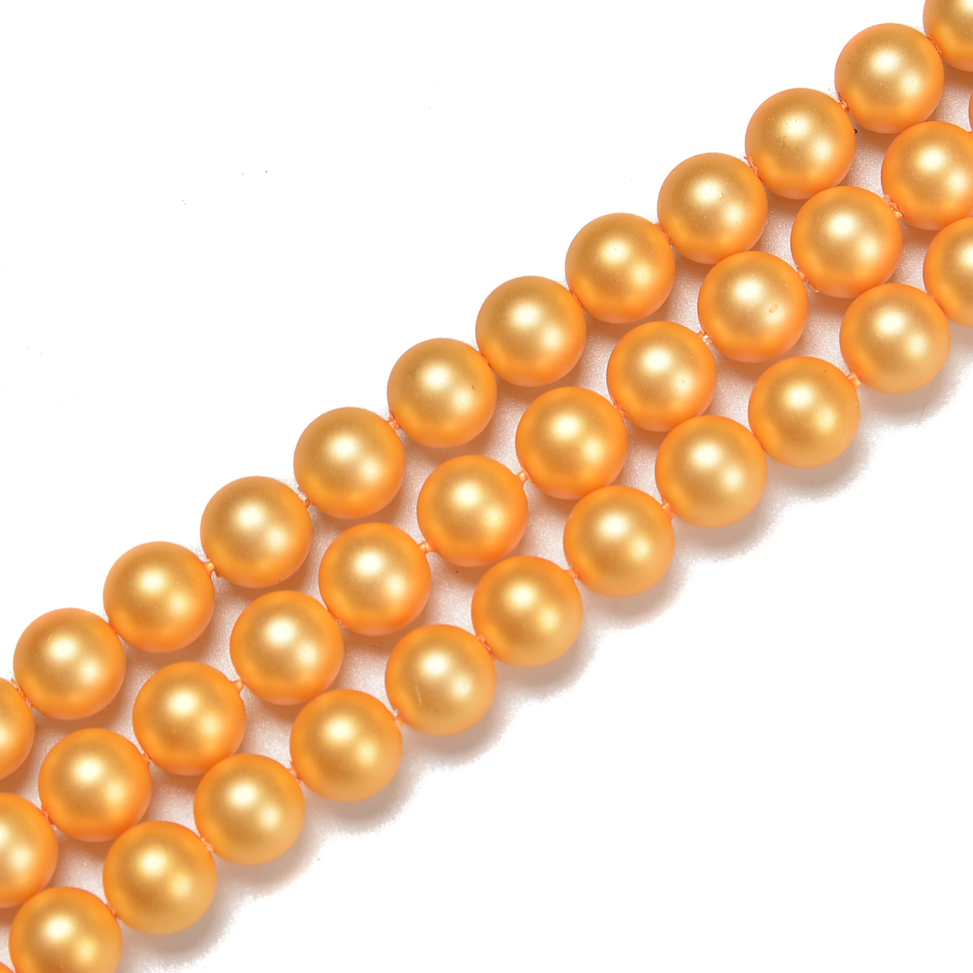 Bright Gold Shell Pearl Matte Round Beads - 6mm, 8mm, 10mm - 15.5