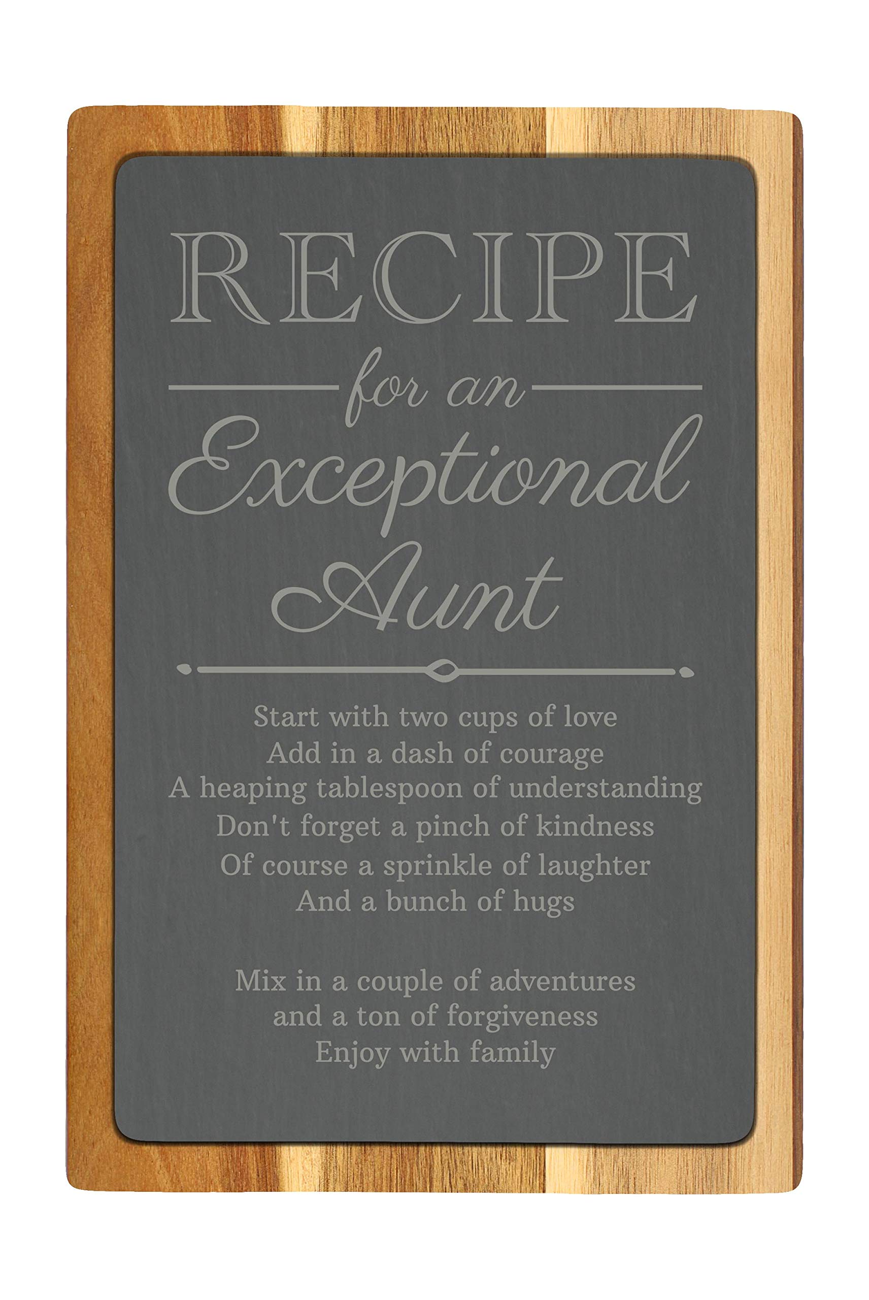 Premium Rectangle Slate Cutting Board for Kitchen - Unique Gift for Exceptional Aunts | Perfect for Serving Charcuterie, Cheese & Appetizers