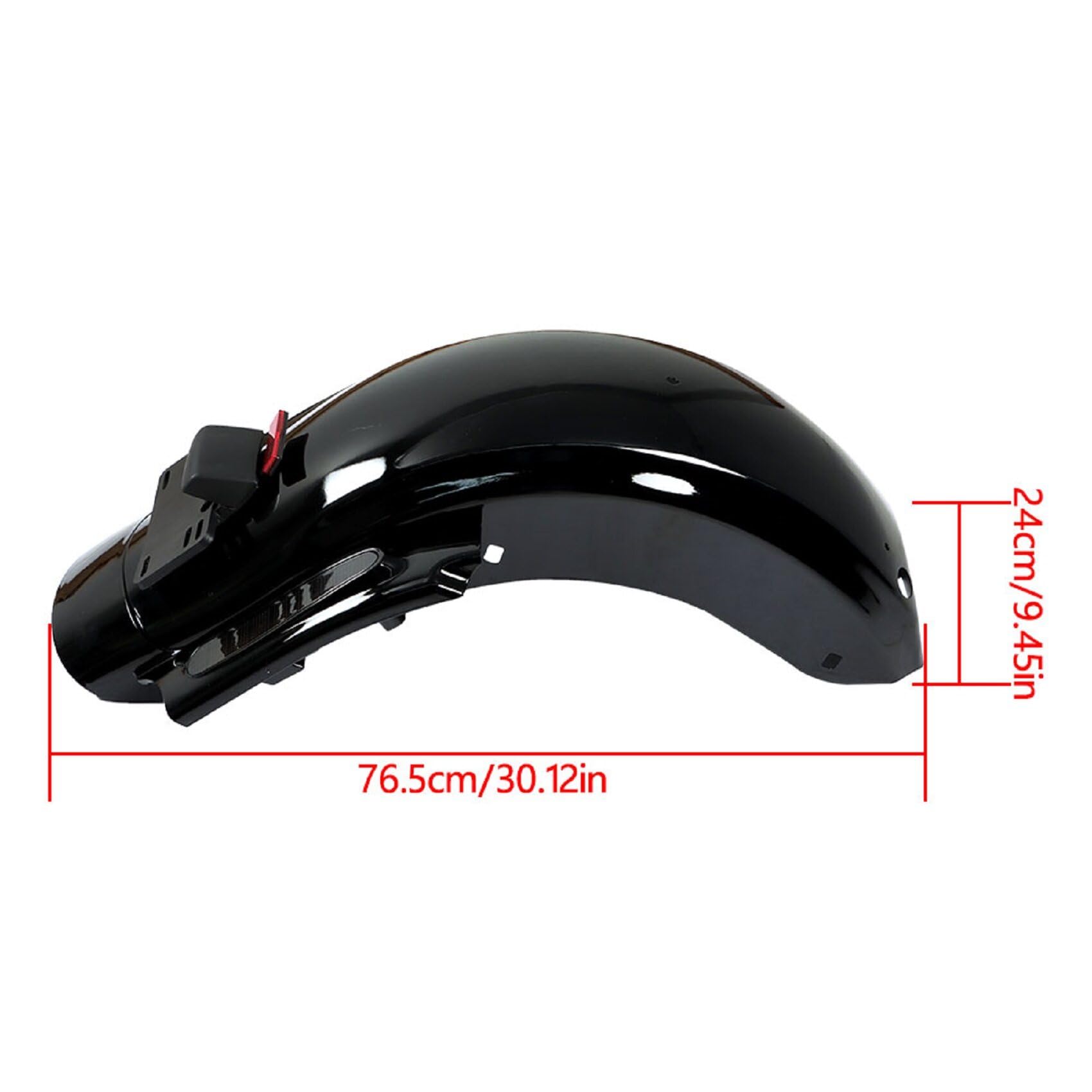Black Motorcycle Rear Mudguard System with Lights - CVO Style Replacement for Harley Touring Electra Glide, Road Glide, Road King & Street Glide (2009-2013) | Fender Tail Light Assembly for Enhanced Visibility & Style