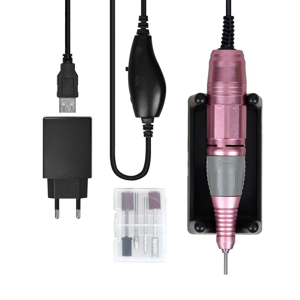 Professional Portable Electric Nail Drill Kit - Compact E-File for Acrylic & Gel Nails | Manicure Pedicure Polishing & Shaping Tools | Home & Salon Use | Purple | Perfect for DIY Nail Art & Professional Nail Care