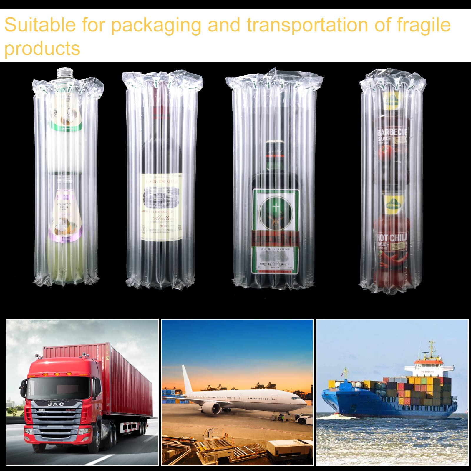 13.7 Inch x 164 Feet Large Bubble Wrap Roll for Packaging, Moving & Shipping - Inflatable Air Column Cushioning with Free Pump - Perfect for Protecting Wine Bottles, Fragile Items & Electronics During Transport