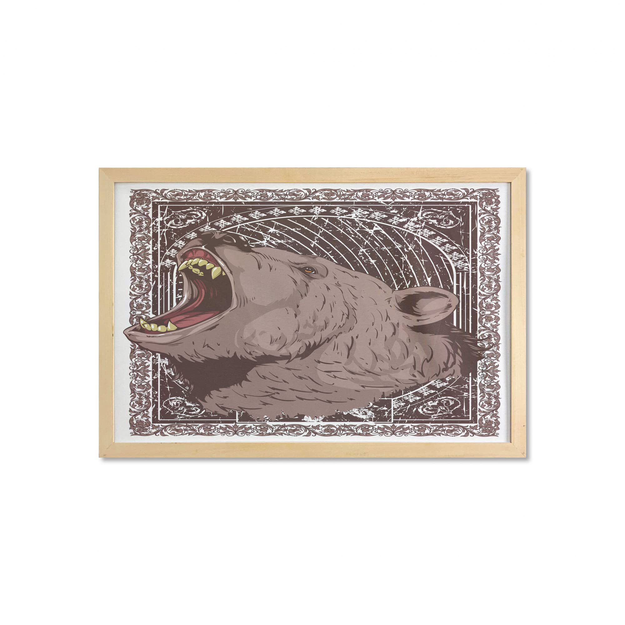 Ambesonne Framed Grizzly Bear Wall Art - 35