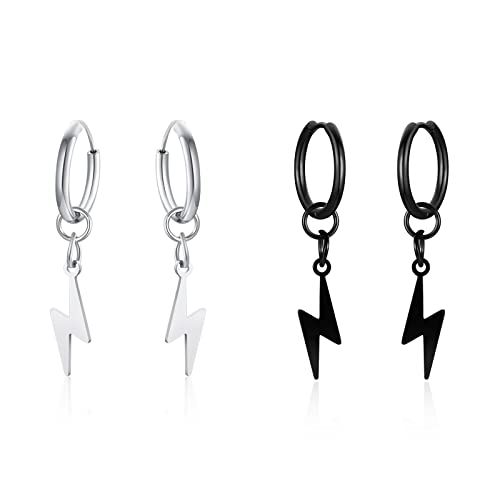 Silver&Black-piercing earrings