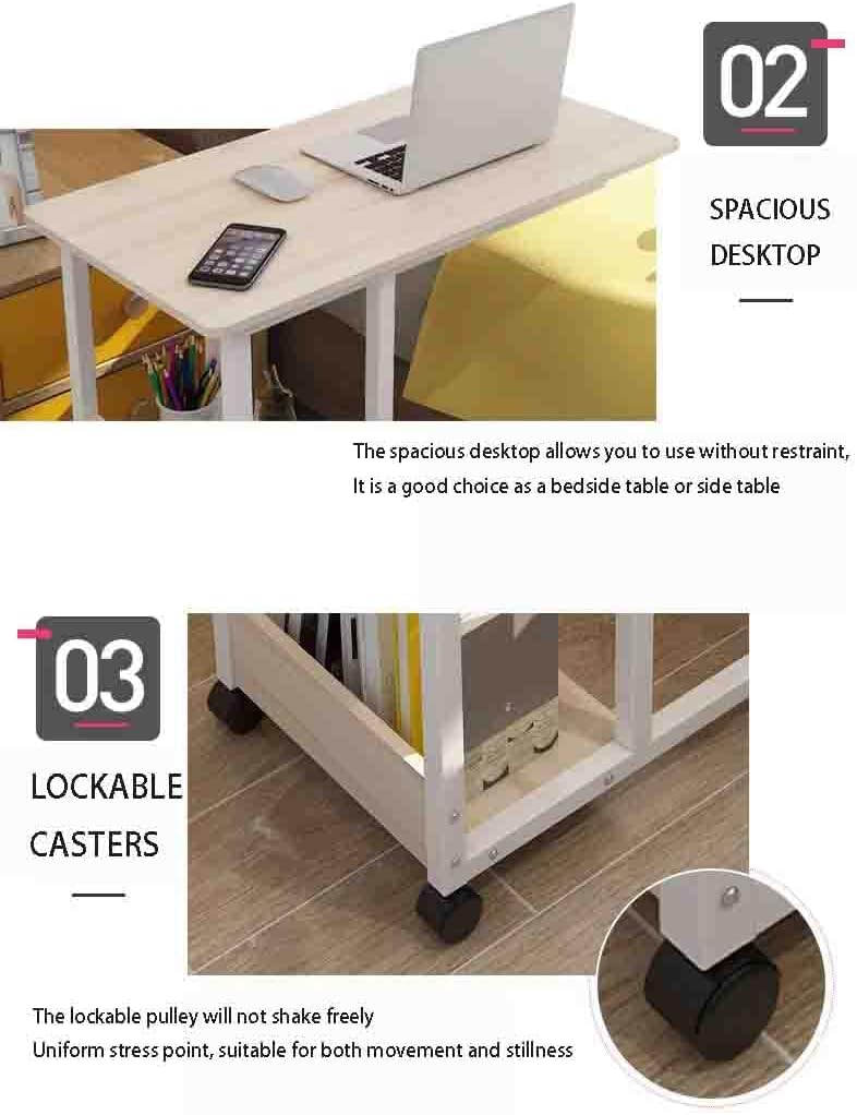 Adjustable Overbed Table with 2-Tier Shelves - Sturdy Steel Frame Laptop Desk for Keyboard & Computer - Perfect for Hospital, Bedside, or Home Office Use