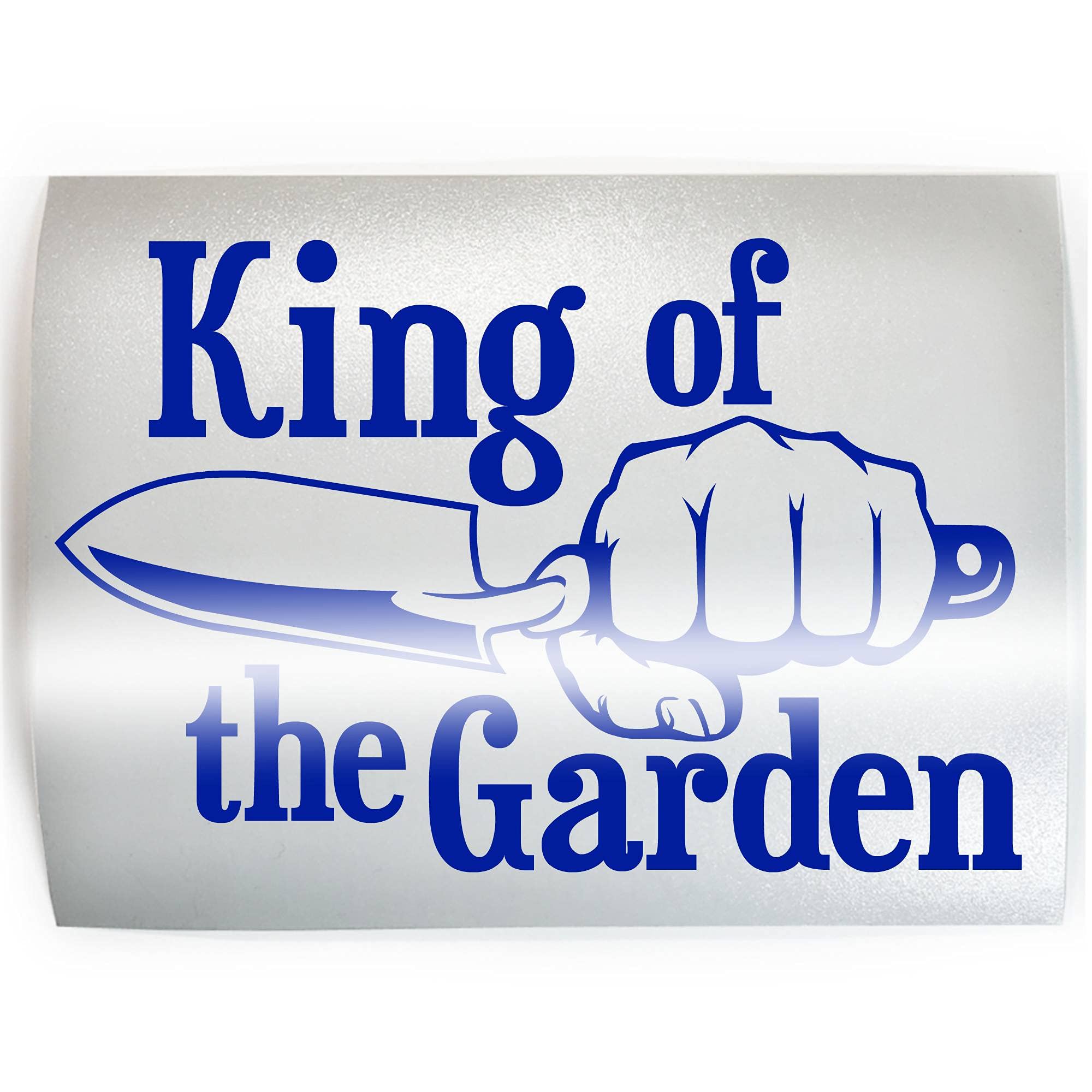 KING OF THE GARDEN Funny Gardening Fist Gardener Trowel Vinyl Decal Sticker - Choose Your Color & Size - Perfect for Garden Tools, Water Bottles, Laptops & DIY Projects