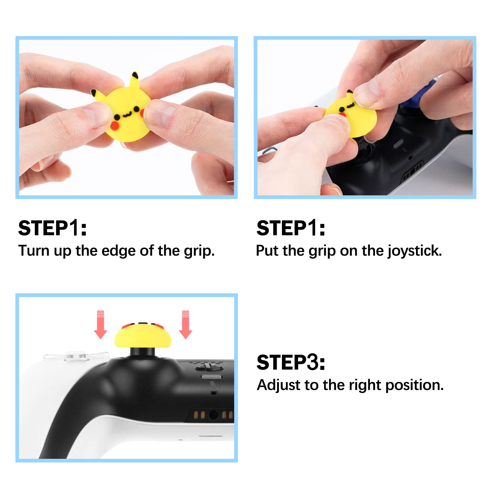DLseego Anime Superman Thumbstick Grip Caps for PS5 PS4 Xbox 360 Xbox One Controller - 4PCs Joystick Protective Cover Set with Cute Design - Perfect for Gaming, Streaming & Esports