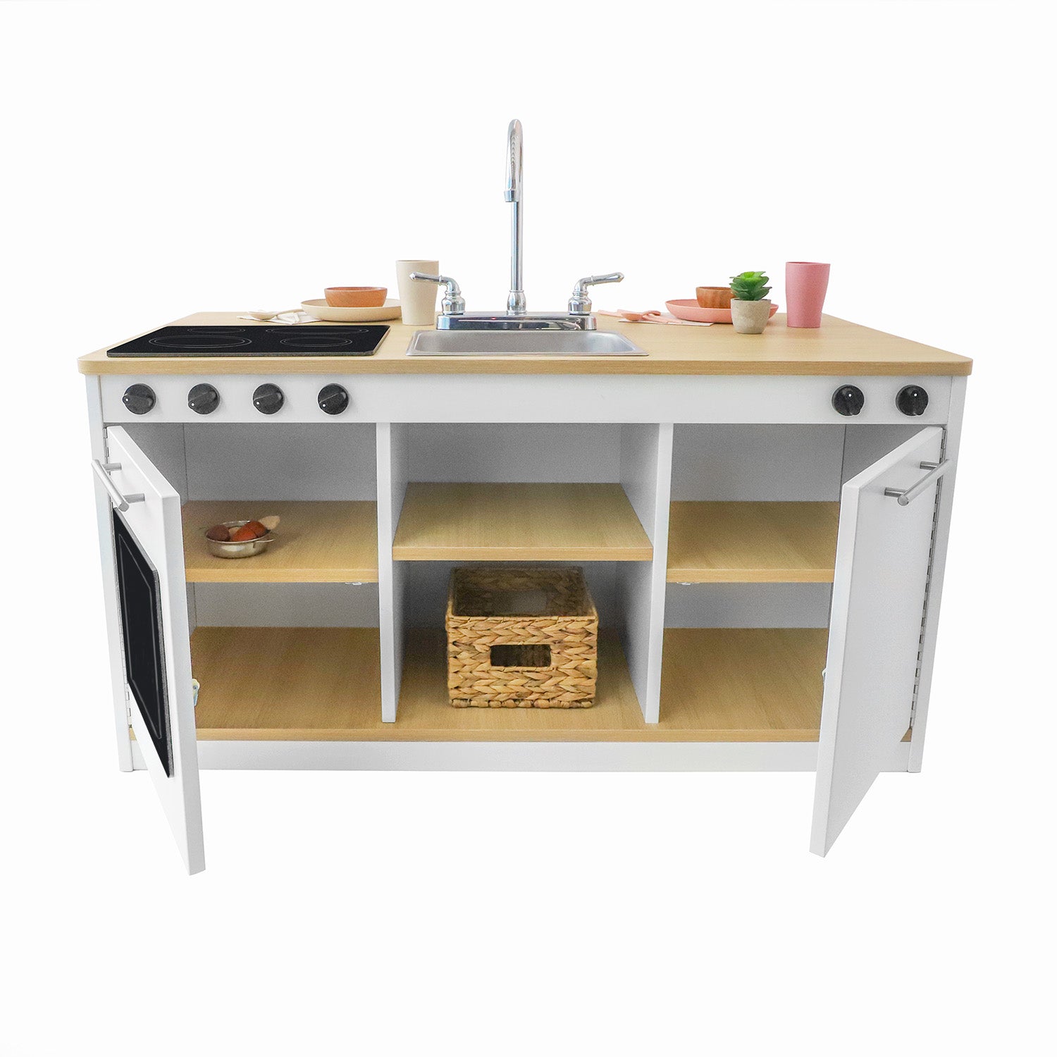 Elevated Kitchen Island Breakfast Bar with Storage - WB1976 - Perfect for Small Spaces, Apartments & Modern Kitchens
