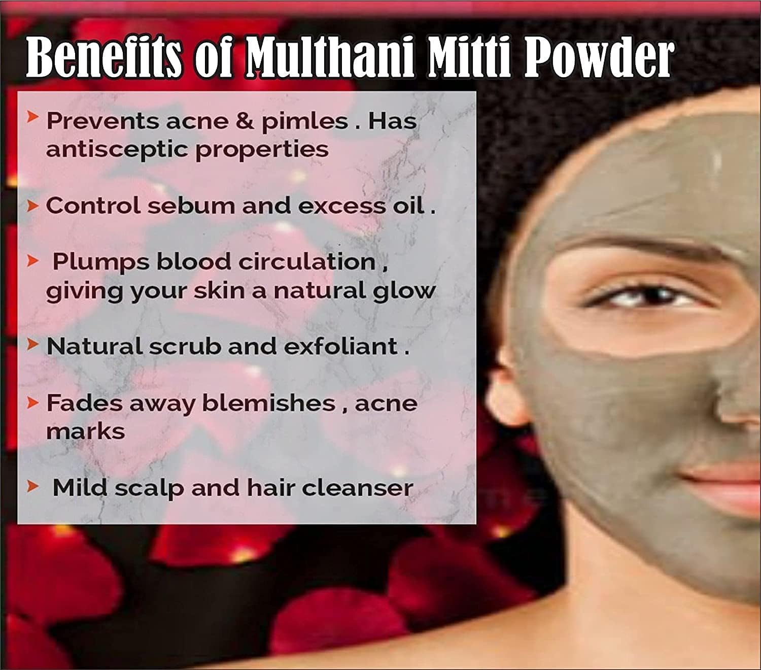 TU Multhani Mitti Powder for Face - 100g | Natural Skin Whitening & Brightening Clay Mask | Perfect for Acne Treatment, Oil Control & Glowing Skin Care Routine