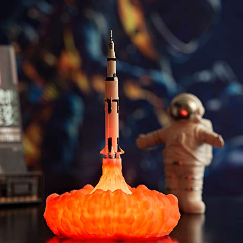 3D Printed Space Shuttle Night Light - NASA-Inspired Rocket Lamp for Kids & Adults - Perfect Moon Light for Bedroom, Nursery & Space-Themed Room Decor - Unique Gift for Astronomy & Sci-Fi Fans
