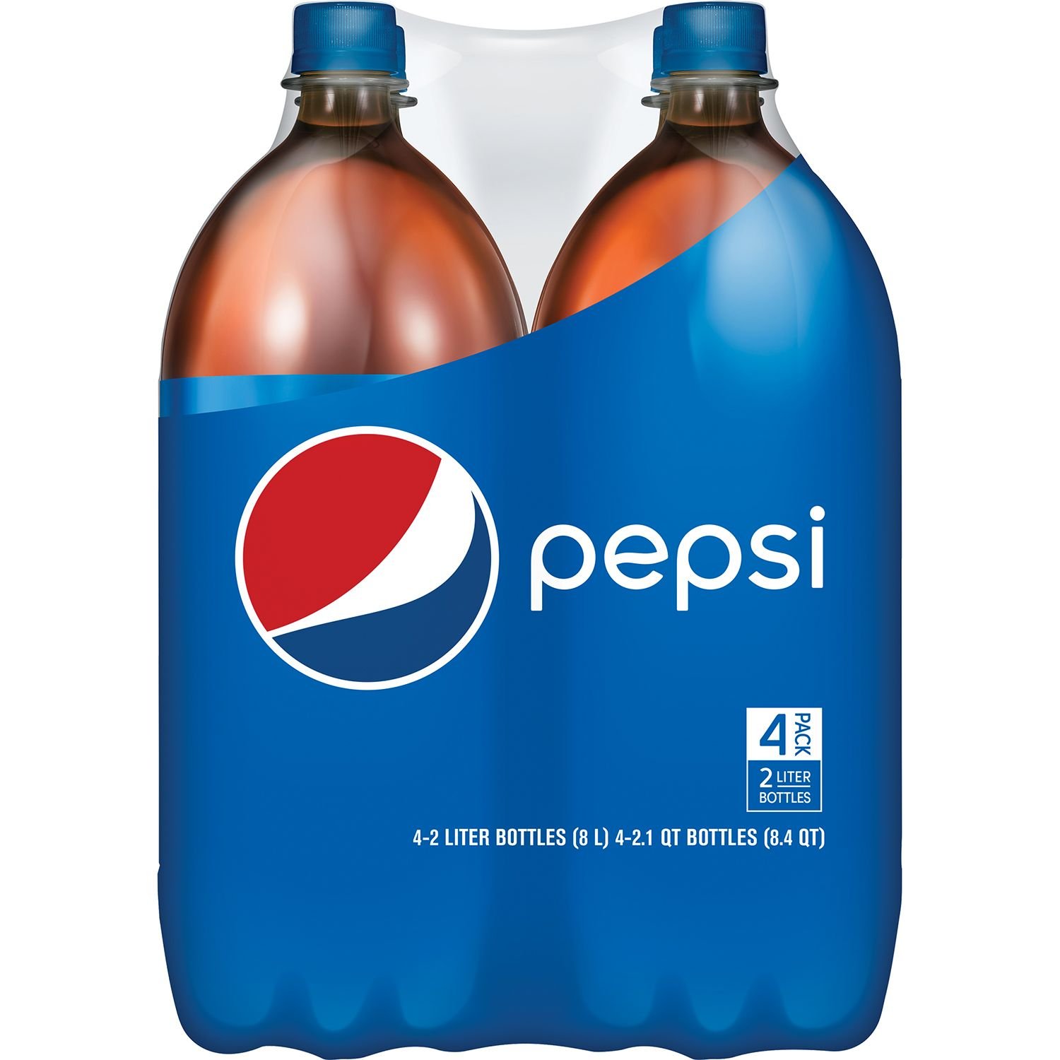 Pepsi Soda 2 Liter Bottles (4-Pack) - Refreshing Cola Drink for Parties, BBQs & Family Gatherings