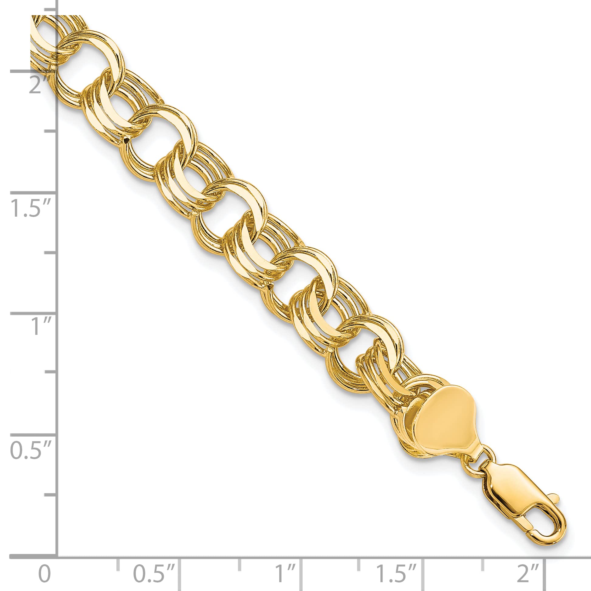 **Avariah 10k Yellow Gold Triple Link Charm Bracelet & Anklet - 7