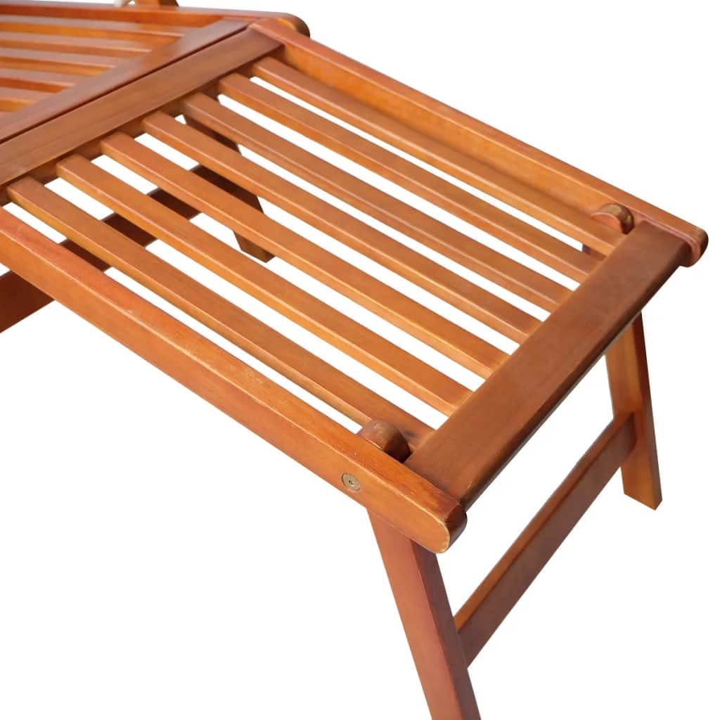 Premium Acacia Wood Patio Lounge Chair with Adjustable Reclining & Footrest - Anthracite Cushion Included for Outdoor Relaxation - Perfect for Garden, Poolside, Beach & Sunbathing - Durable Weather-Resistant Design for Patio, Deck or Lawn Use