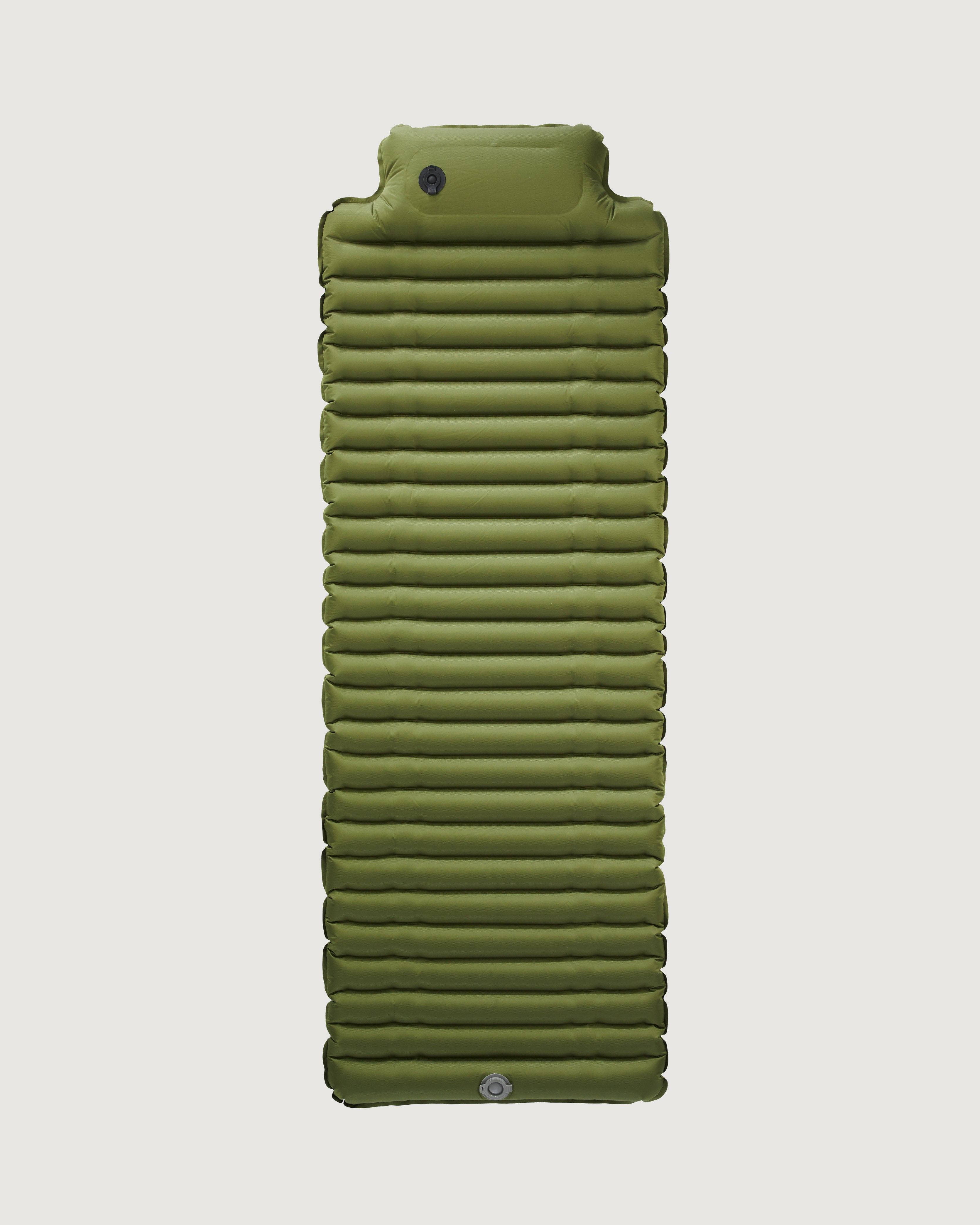 Premium Insulated Air Mat with Built-in Pillow - Moss/Granite Color for Camping, Hiking & Outdoor Adventures