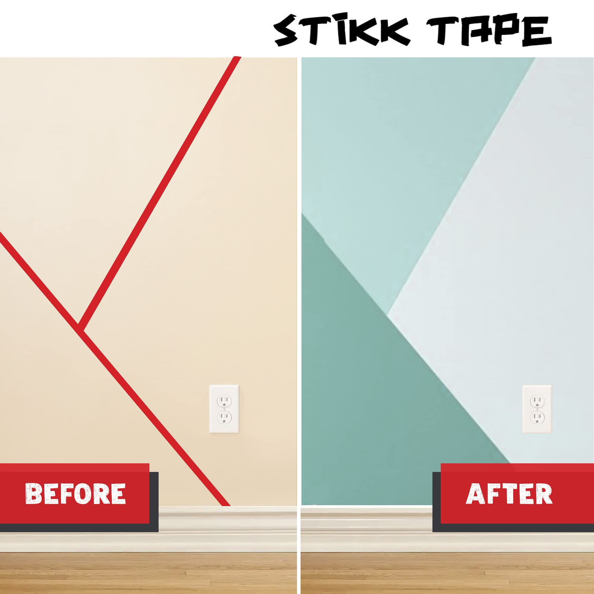 STIKK Premium Painter's Tape - 2 Inch x 60 Yards (1 Pack) - Residue-Free Masking Tape for Walls, Edges, Trim & Ceilings - Perfect for DIY Painting Projects, Home Renovation & Professional Use - Ideal for Clean Lines on Wood, Drywall & Glass Surfaces