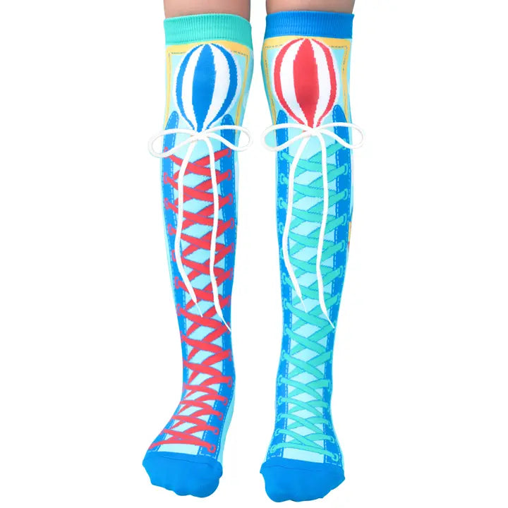 MadMia Colorful Air Balloon Pattern Crew Socks - Fun Novelty Socks for Women & Men - Perfect for Gifts, Parties, and Everyday Wear