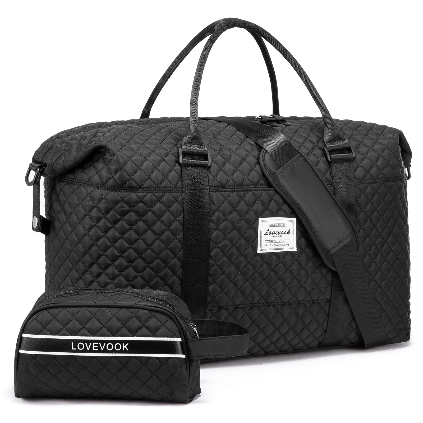 LOVEVOOK Women's Weekender Bag - Stylish Travel Tote, Gym Duffel & Carry On Bag with Free Toiletry Pouch | Perfect for Weekend Getaways, Overnight Trips & Hospital Visits