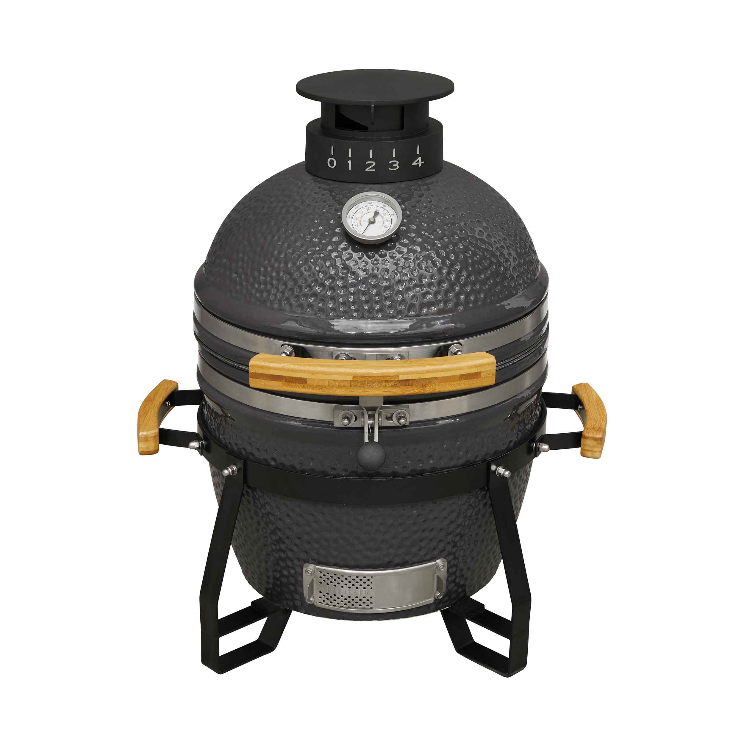 Premium 16-Inch (40cm) Ceramic Kamado Grill Oven Smoker - Outdoor BBQ, Wood Fire Cooking, Backyard Grilling & Smoking for Meat, Fish & Vegetables