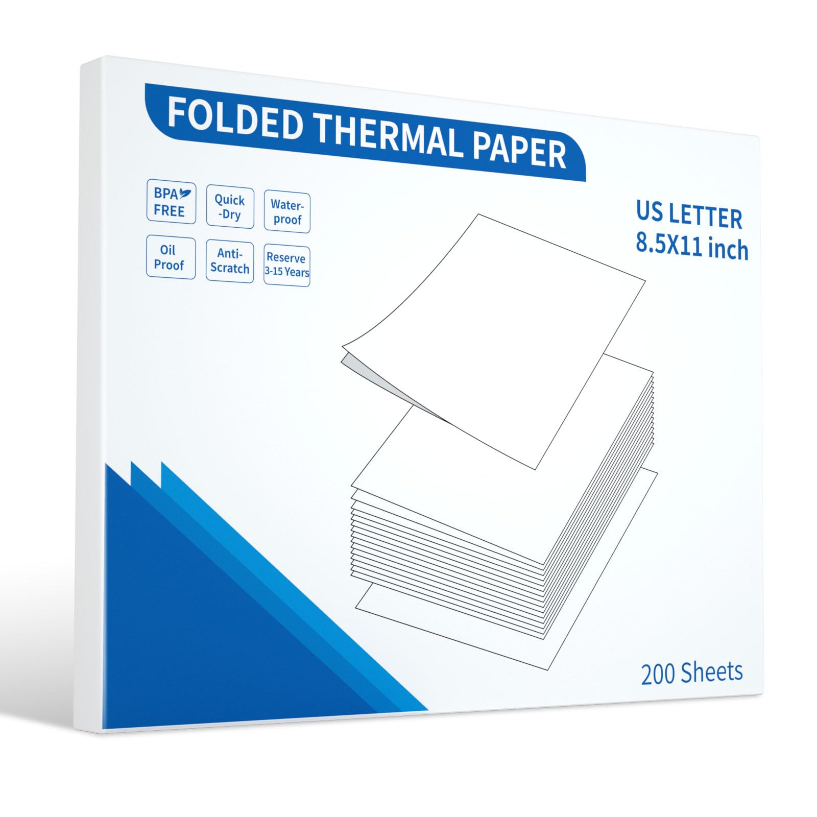 200 Sheets Thermal Printer Paper 8.5