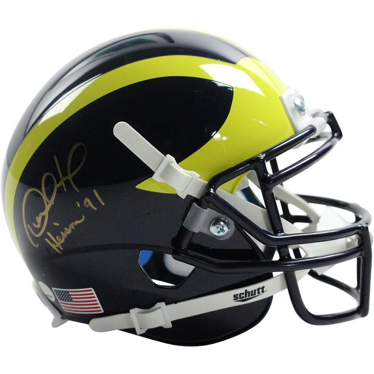 Desmond Howard Autographed Michigan Wolverines Mini Football Helmet with Heisman Inscription - Signed Collectible for Fans, Sports Memorabilia, Man Cave Decor, and Game Room Display