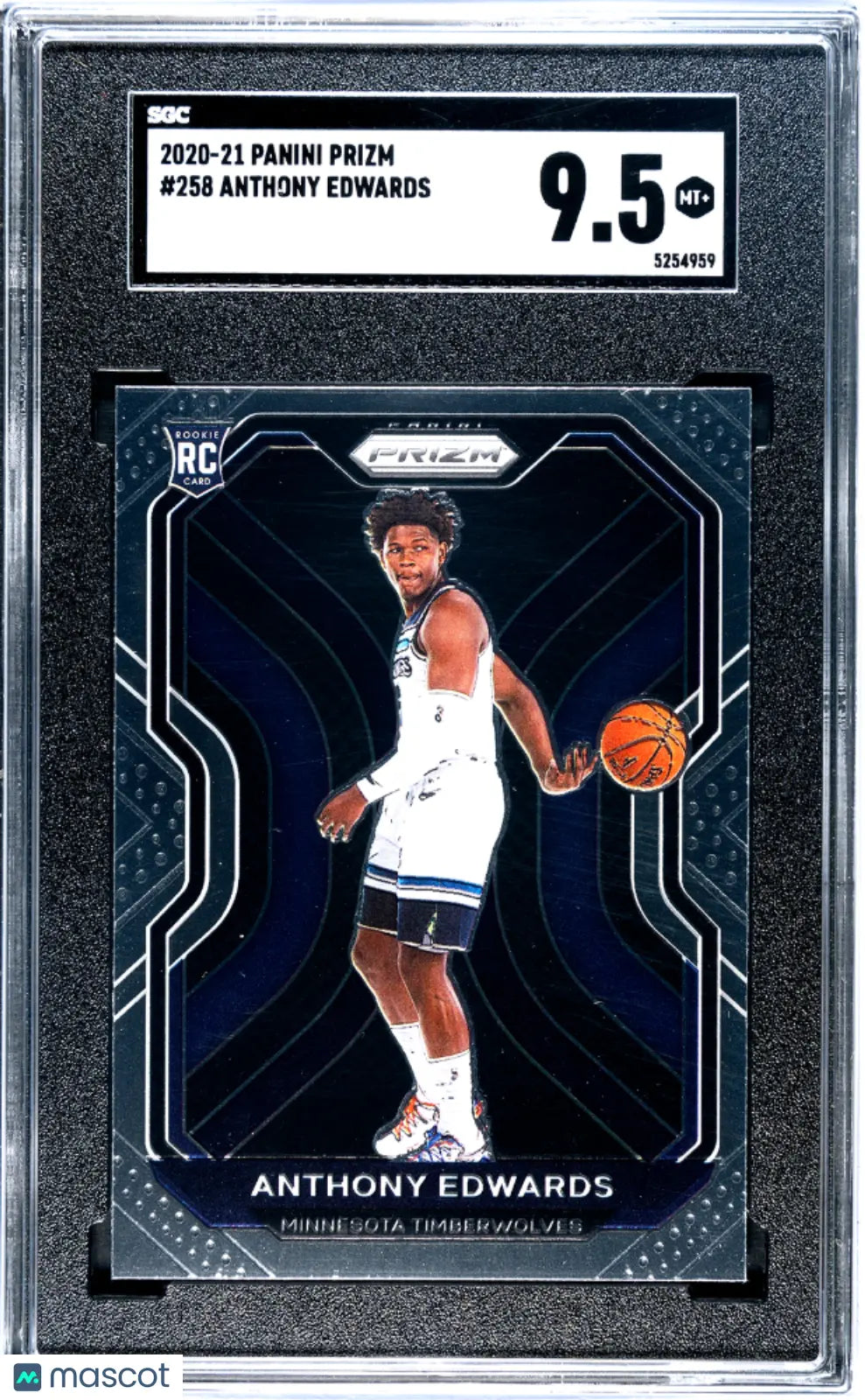 2020 Panini Prizm Basketball Anthony Edwards Rookie Card RC SGC 9.5 Gem Mint - Perfect for Collectors, Investors & NBA Fans Display