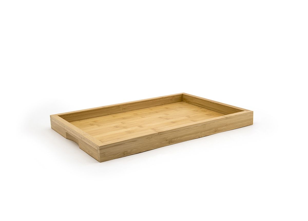 Premium Bamboo Serving Tray Set of 4 - 19x13 Inch Natural Wood Snack Platter for Charcuterie, Cheese, Appetizers - Perfect for Entertaining, Parties, and Home Decor