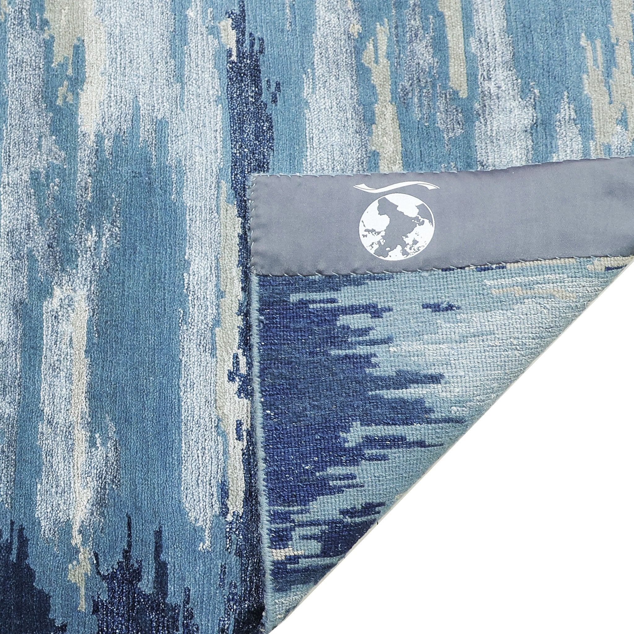 Blue Modern Wool Blend Rug 9' x 12' - Soft & Durable Area Rug for Living Room, Bedroom, or Office Decor