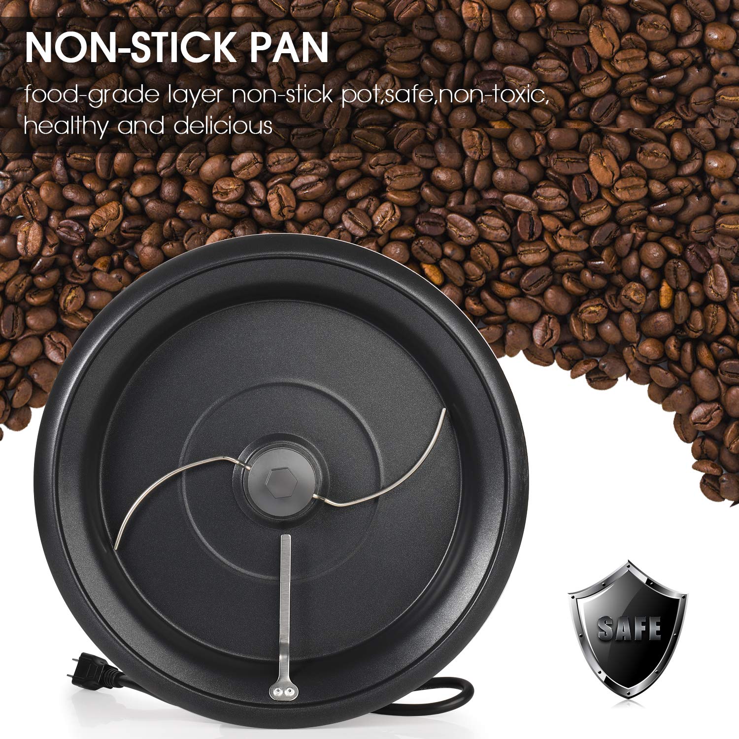 Premium 750g Home Coffee Bean Roaster Machine - 110V Electric Coffee Roaster with Non-Stick Coating for Fresh Artisan Roasts | Perfect for Home Baristas, Coffee Shops & Small Batch Roasting