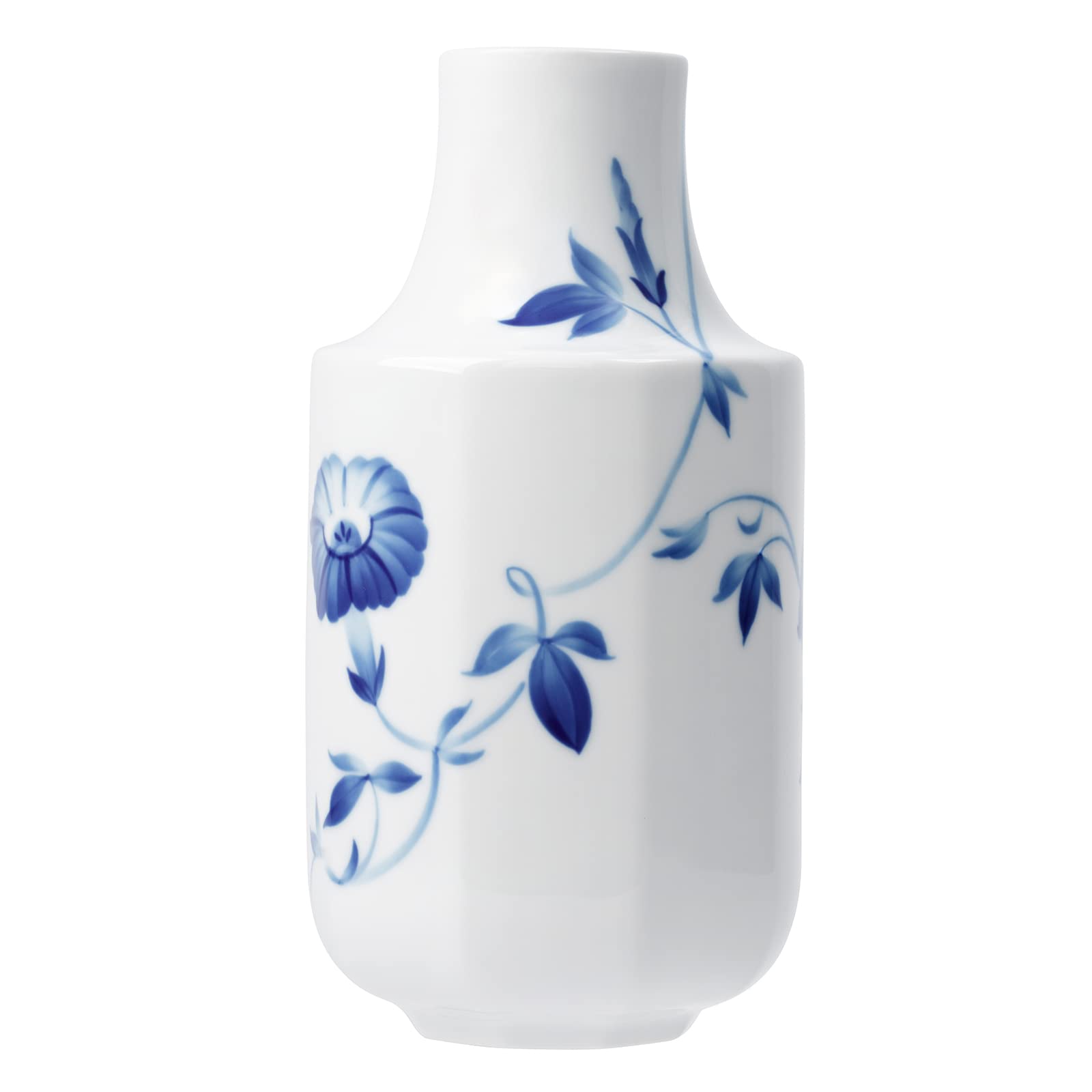 Royal Copenhagen 1058870 Bromst Flower Vase - 7.9 Inch (20 cm) Handcrafted Porcelain Morning Glory Design - Elegant Wedding Gift & Home Decor for Living Room, Dining Table Centerpiece