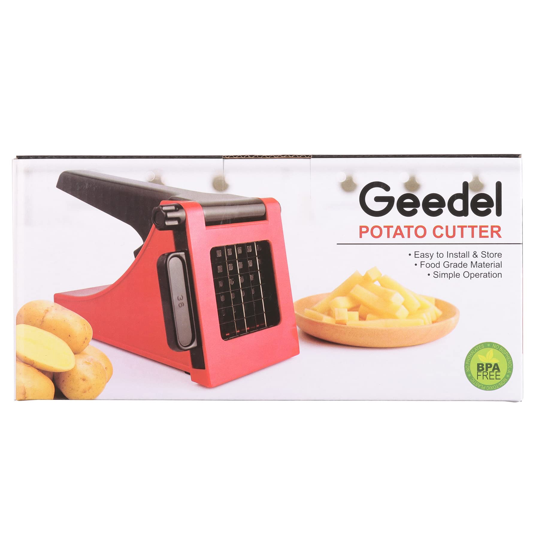 Geedel Manual Potato Chipper - Professional Vegetable & Fruit Slicer for Potatoes, Onions, Carrots, Cucumbers | Perfect for Home Cooking, Meal Prep & Healthy Snacks