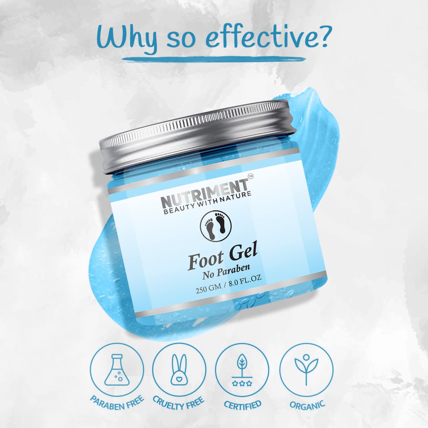 Nutriment Foot Gel - Nourishing & Firming Skin Care for Feet, Anti-Aging Treatment, Dark Spot Corrector - 250gm Unisex Face & Foot Gel (Pack of 1) - Perfect for Dry Cracked Heels & Daily Foot Care Routine