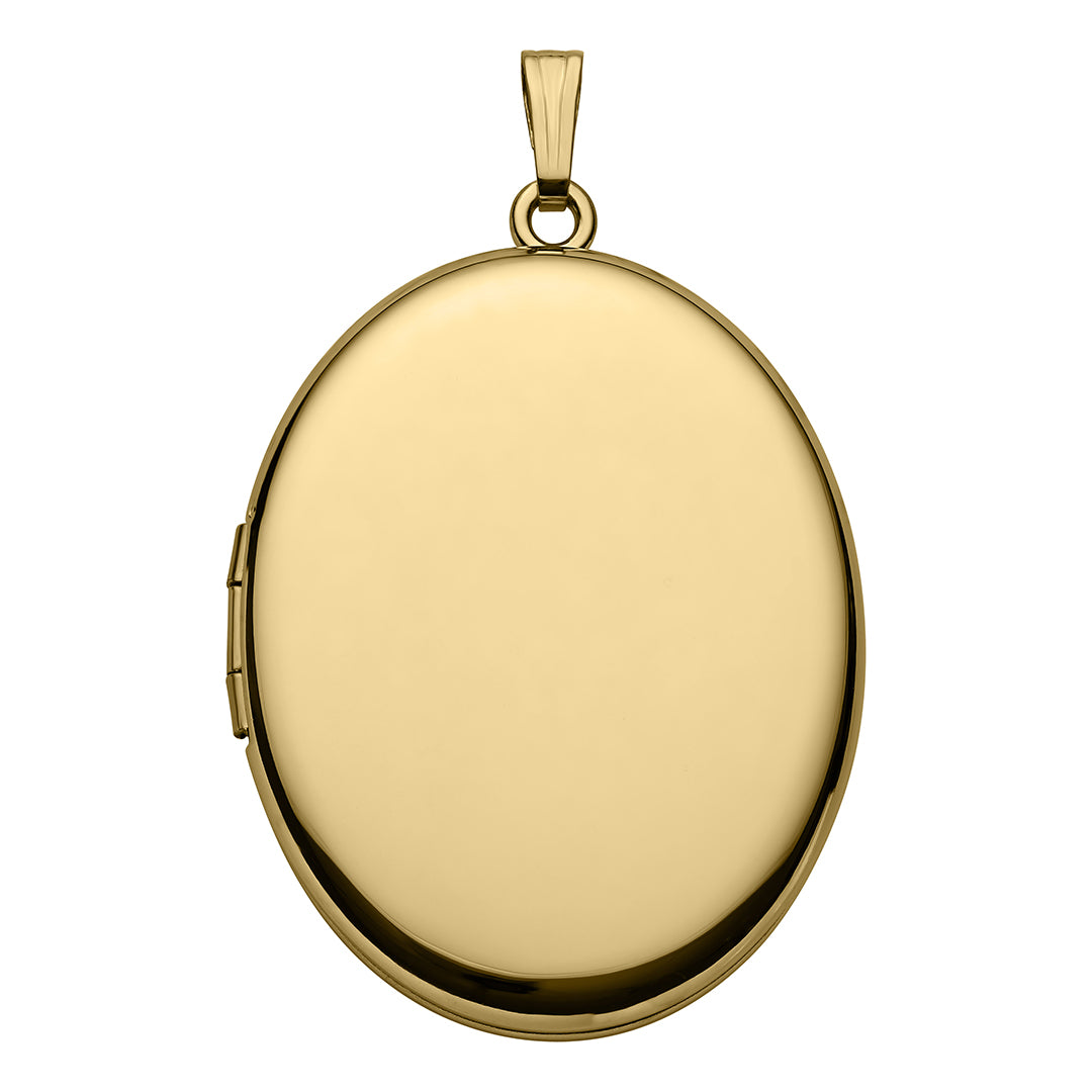 14K Yellow Gold 30x38mm Oval Locket Pendant - Personalized Photo Necklace for Women, Engraved Heart Keepsake Jewelry - Perfect for Anniversaries, Valentine's Day & Memorial Gifts