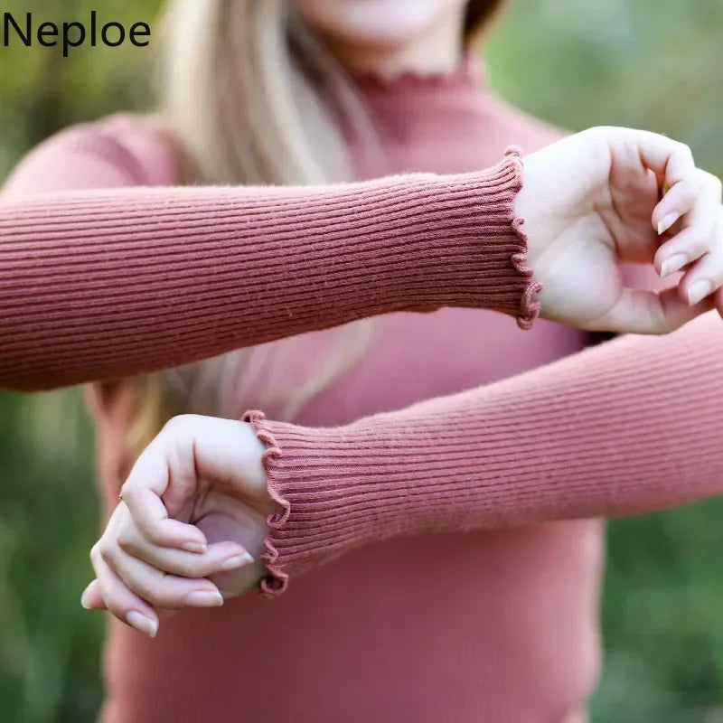 Women's Stretchable Turtleneck Sweater - Soft & Comfortable Winter Pullover for Casual Wear, Office & Date Night