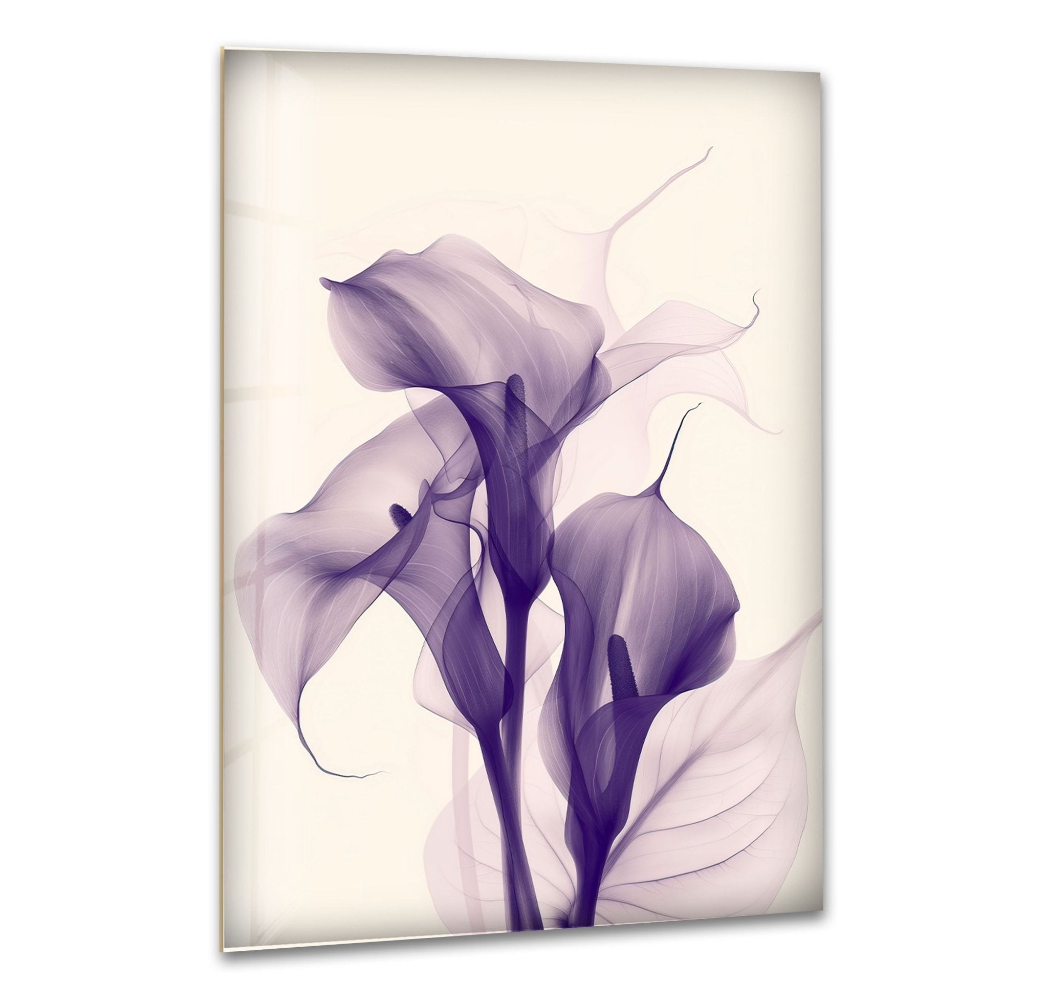Albert Koetsier Purple Glass Wall Art - Handmade Modern Decor for Living Room, Bedroom & Office - Elegant Stained Glass Panel for Home & Gifts