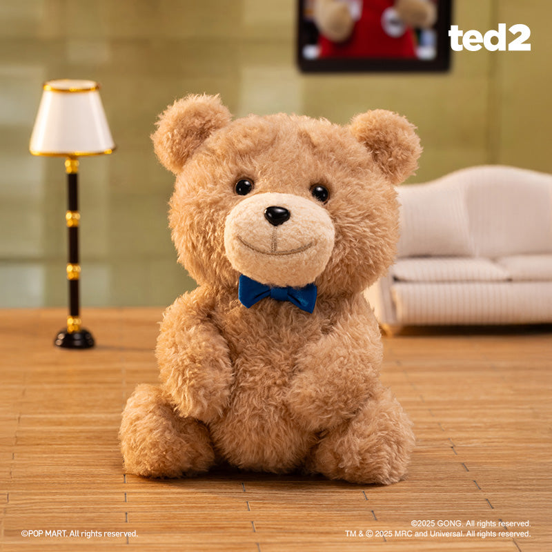 POP MART ted 2 Teddy Bear Action Plush Pendant - Cute Collectible Stuffed Animal Toy for Kids & Adults - Perfect for Gifts, Room Decor, and Movie Fans