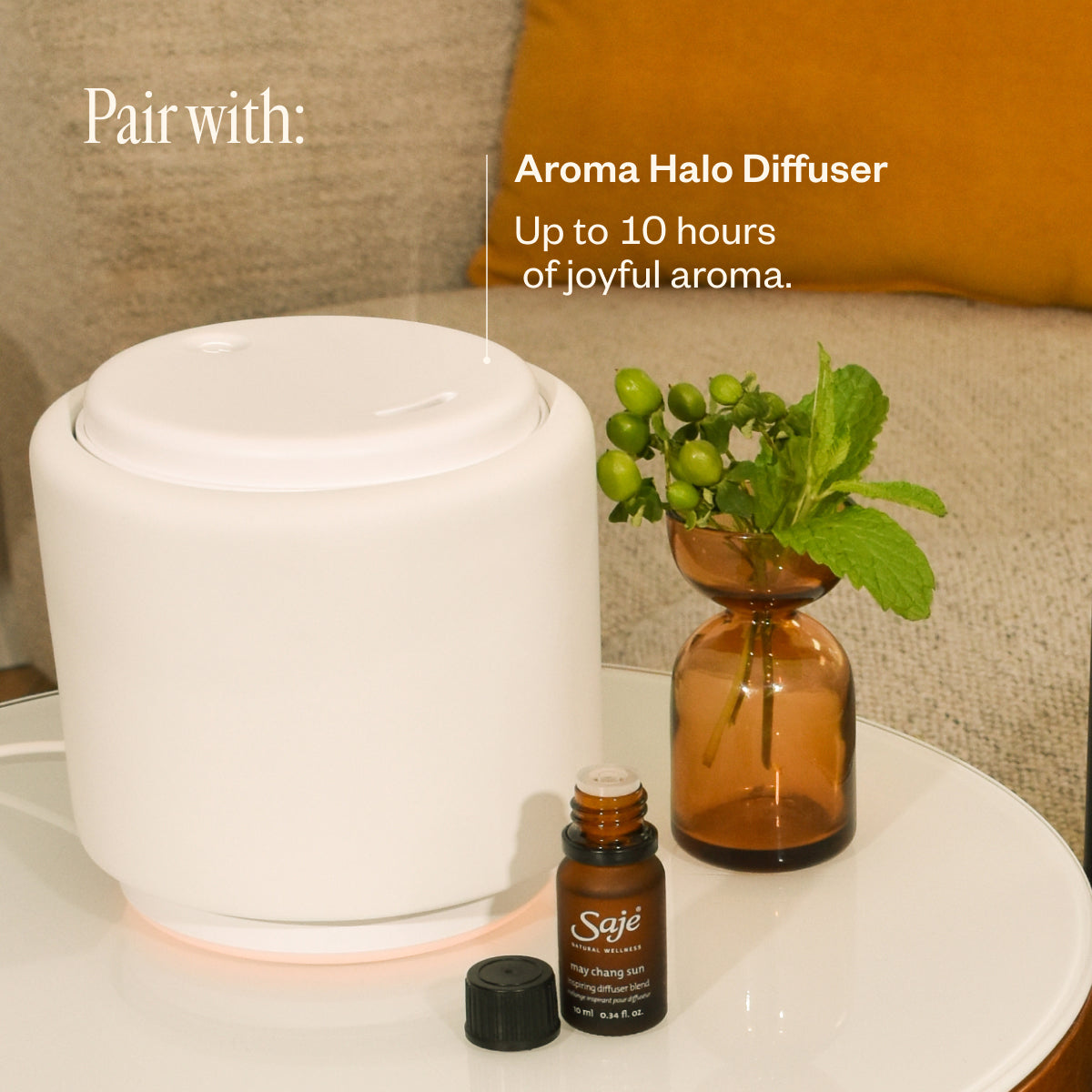 May Chang Sun Essential Oil Diffuser Blend - Uplifting & Energizing Aromatherapy for Home, Office & Yoga Studio