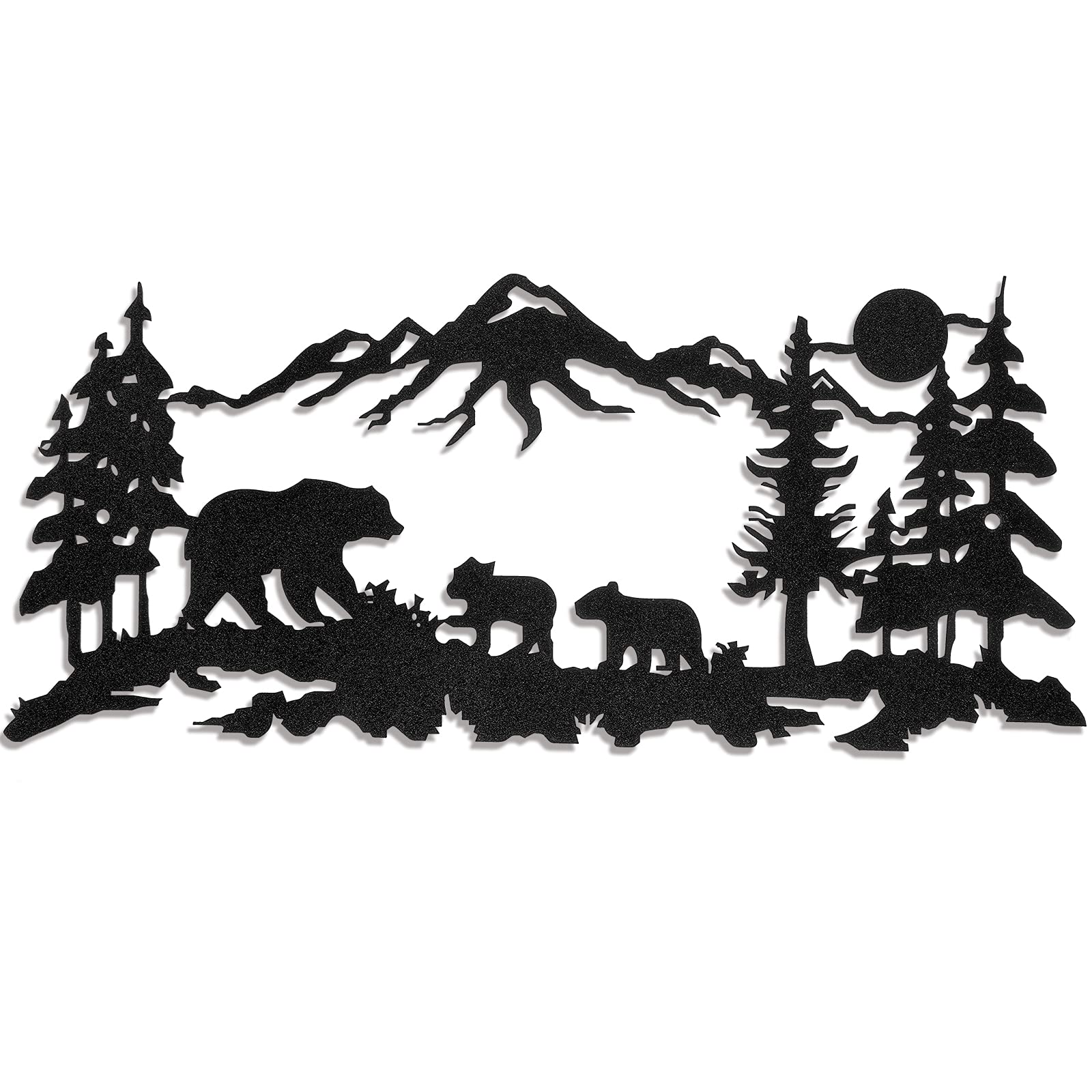 Rustic Metal Bear Wall Art - Forest Mountain Bear Woodland Decor for Hunting Lodge, Cabin, or Bedroom - 11.8 x 6.9 Inch Handcrafted Animal Wall Sculpture - Perfect for Nature-Themed Home Decor, Man Cave, or Office