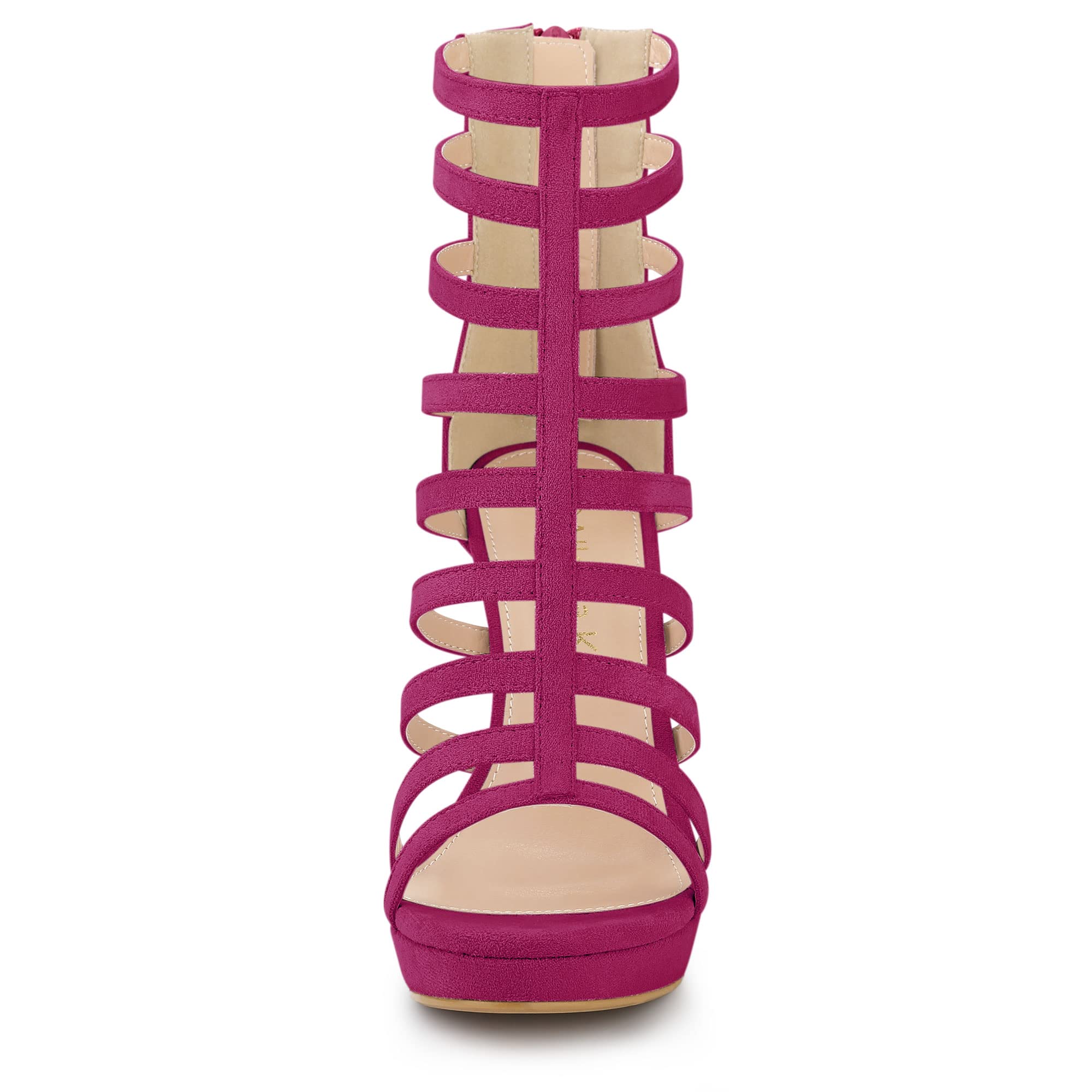 Allegra K Women's Strappy Gladiator Heel Sandals - Stiletto Platform High Heels for Party, Wedding & Evening Out