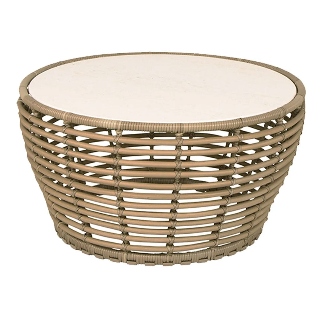 Outdoor Wicker Coffee Table - Medium Size Rattan Patio Furniture for Garden, Porch, or Poolside Relaxation