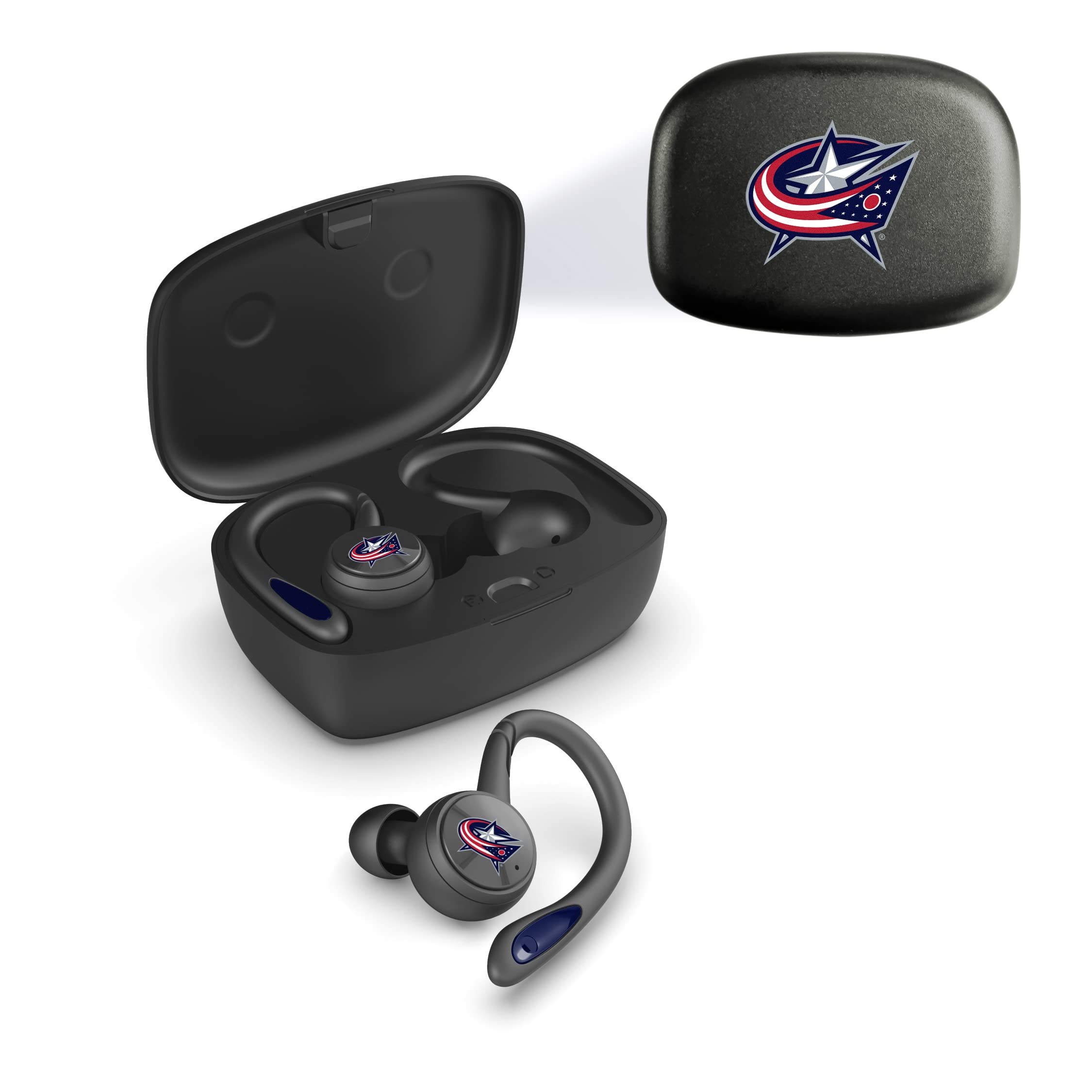 SOAR NHL Sport True Wireless Earbuds V.5 - Bluetooth 5.0 Earbuds with Mic for Columbus Blue Jackets Fans - Perfect for Hockey Games, Workouts & Commuting
